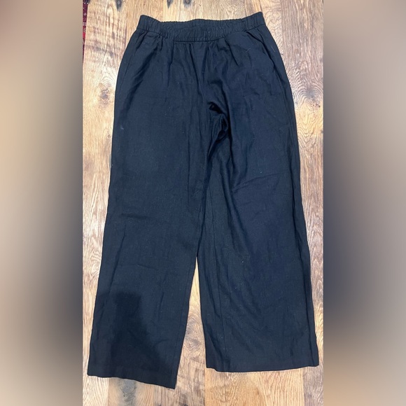Old Navy Black Wide-Leg Linen Blend Pants - Picture 1 of 4